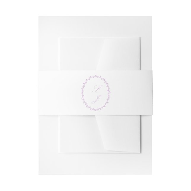 Cintas Para Invitaciones Boda minimalista de lavanda francesa  (Anverso Ejemplo)