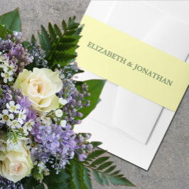 Cintas Para Invitaciones Boda Minimalista de mantequilla amarilla y sabia