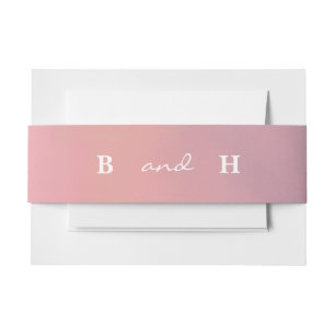 Cintas Para Invitaciones Boda Minimalista de Ombre Rosado Boho