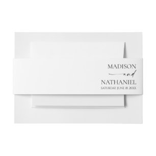 Cintas Para Invitaciones Boda Minimalista elegante blanco negro moderno