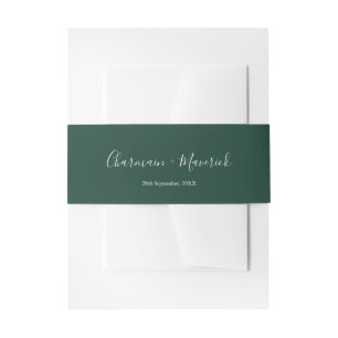 Cintas Para Invitaciones Boda Minimalista Esmeralda Verde Esmeralda