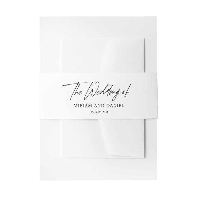 Cintas Para Invitaciones Boda Minimalista Moderna (Anverso Ejemplo)