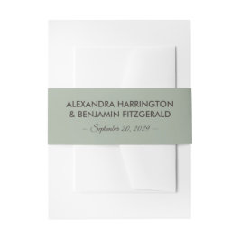 Cintas Para Invitaciones Boda Minimalista Moderna | Atemporal Verde Salvia 
