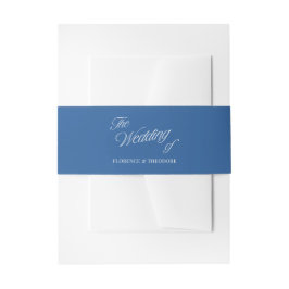 Cintas Para Invitaciones Boda Minimalista Moderna Azul y Blanco