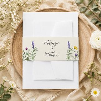 Cintas Para Invitaciones Boda Minimalista Moderna Boho de Pradera con Flore