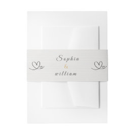Cintas Para Invitaciones Boda Minimalista Moderna con Rayas Grises