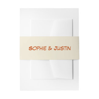 Cintas Para Invitaciones Boda Minimalista Moderna de Terracota
