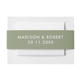 Cintas Para Invitaciones Boda Minimalista Moderna Simple Verde Salvia Negri