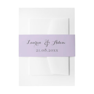 Cintas Para Invitaciones Boda Minimalista Monograma Púrpura 