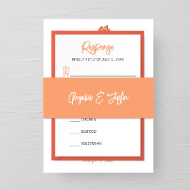 Cintas Para Invitaciones Boda Minimalista Naranja ligero