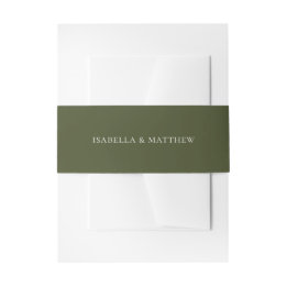 Cintas Para Invitaciones Boda Minimalista Tipografía Boho Verde Otoño