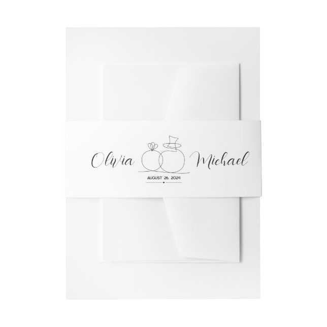 Cintas Para Invitaciones Boda mínimo (Anverso Ejemplo)