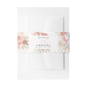 Cintas Para Invitaciones Boda mínimo moderno con textura rosa Rubor