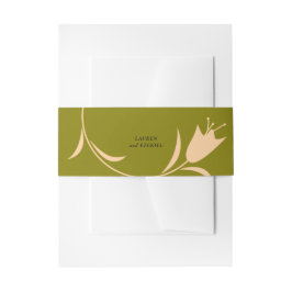 CINTAS PARA INVITACIONES BODA MOD PEACH & OLIVE TULIP