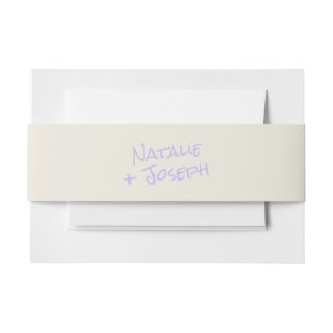Cintas Para Invitaciones Boda Modern Morado Escrito a Mano Pastel