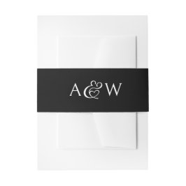 Cintas Para Invitaciones Boda Moderna Ampersand Monograma Negro