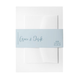 Cintas Para Invitaciones Boda moderna azul silenciada con gracia