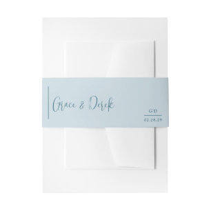 Cintas Para Invitaciones Boda moderna azul silenciada con gracia