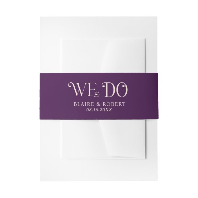 Cintas Para Invitaciones Boda moderna Blaire Purple (Anverso Ejemplo)