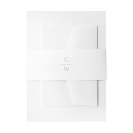 Cintas Para Invitaciones Boda moderna clásica con monograma en oro vintage