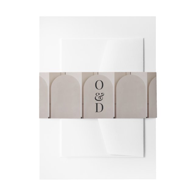 Cintas Para Invitaciones Boda Moderna con Arco de Lujo (Anverso Ejemplo)