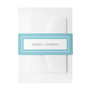 Cintas Para Invitaciones Boda moderna con borde audaz Aqua Bold