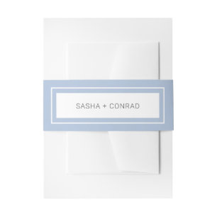 Cintas Para Invitaciones Boda moderna con borde audaz azul en polvo