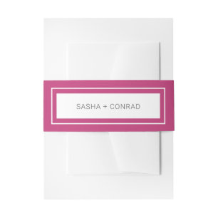 Cintas Para Invitaciones Boda moderna con borde audaz rosa vibrante