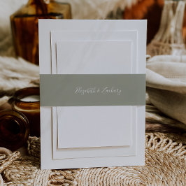 Cintas Para Invitaciones Boda Moderna con Guion Sagrado Verde