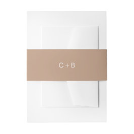 Cintas Para Invitaciones Boda moderna con monograma marrón