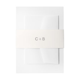 Cintas Para Invitaciones Boda moderna con monograma neutral