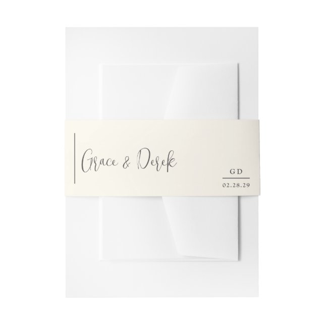 Cintas Para Invitaciones Boda moderna de Grace Ivory (Anverso Ejemplo)