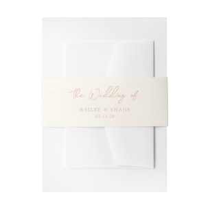 Cintas Para Invitaciones Boda Moderna de Melocotón Simple
