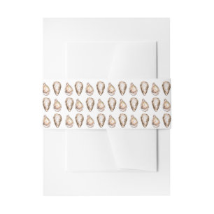 Cintas Para Invitaciones Boda Moderna de Ostras Costeras con Acuarela