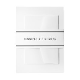 Cintas Para Invitaciones Boda Moderna Elegante en Blanco y Negro