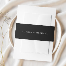 Cintas Para Invitaciones Boda moderna elegante negra