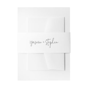 Cintas Para Invitaciones Boda moderna en blanco y negro chic