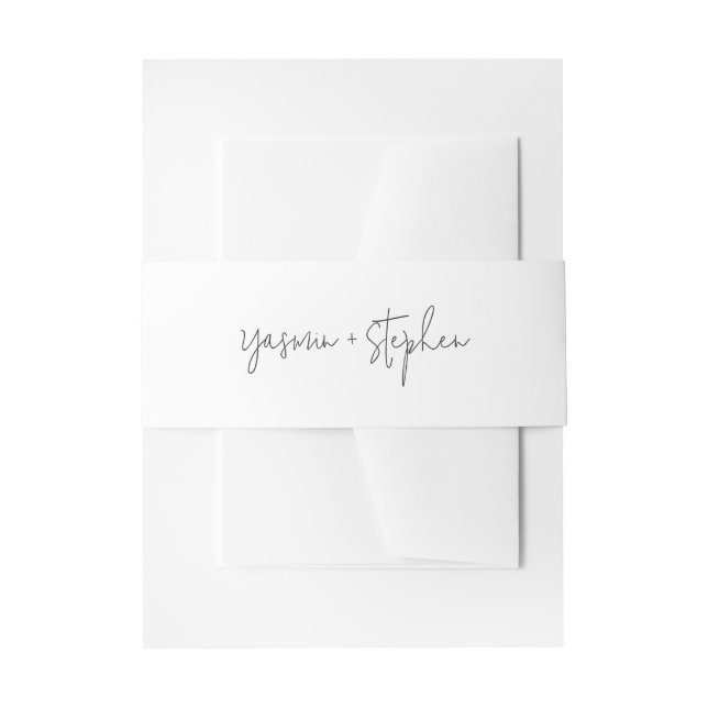 Cintas Para Invitaciones Boda moderna en blanco y negro chic (Anverso Ejemplo)