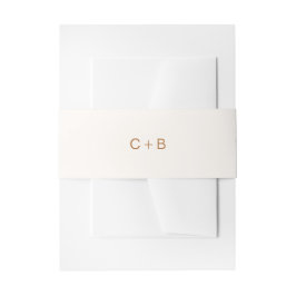 Cintas Para Invitaciones Boda moderna monograma de cobre marfil