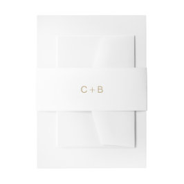Cintas Para Invitaciones Boda moderna monograma dorado