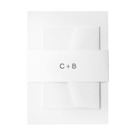 Cintas Para Invitaciones Boda moderna monograma en blanco y negro