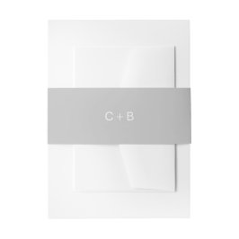 Cintas Para Invitaciones Boda moderna monograma gris