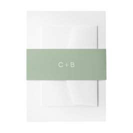 Cintas Para Invitaciones Boda Moderna Monograma Verde Salvia