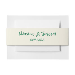 Cintas Para Invitaciones Boda Moderna Retro Escrita a Mano Verde Quirky