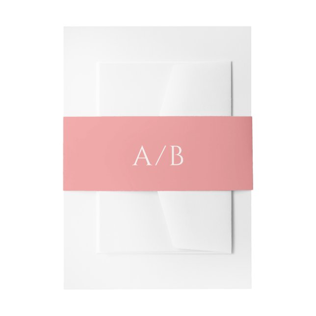 Cintas Para Invitaciones Boda moderna rosa elegante (Anverso Ejemplo)