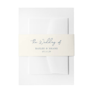 Cintas Para Invitaciones Boda moderna simple de azul polvoriento