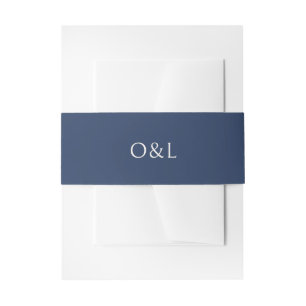 Cintas Para Invitaciones Boda moderna simple de crema y navy