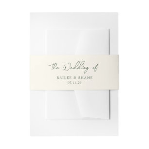 Cintas Para Invitaciones Boda moderna simple de olivo verde
