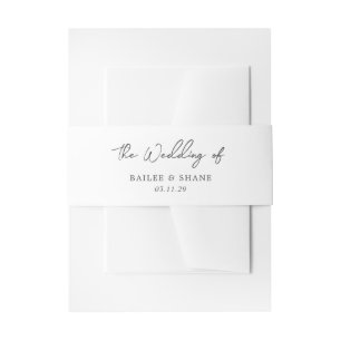 Cintas Para Invitaciones Boda moderna simple en blanco y negro