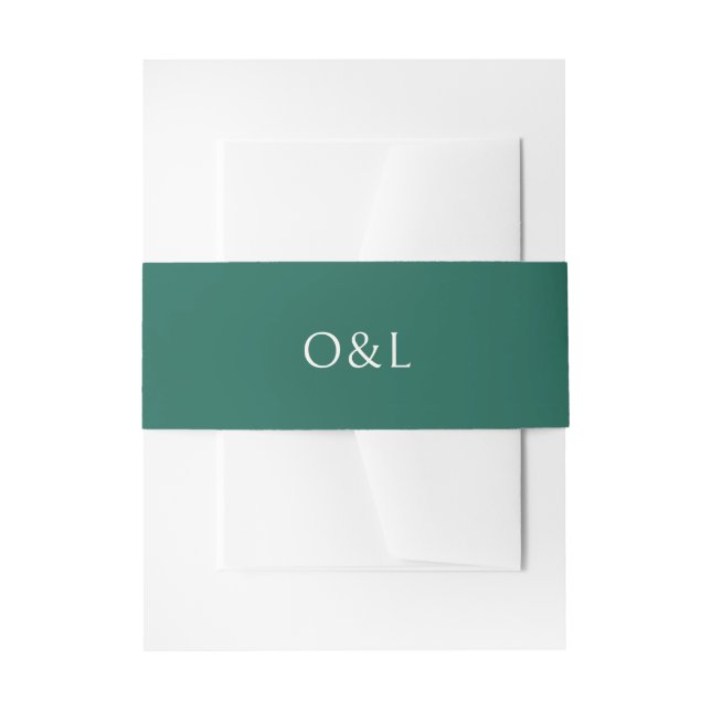 Cintas Para Invitaciones Boda moderna simple esmeralda verde (Anverso Ejemplo)